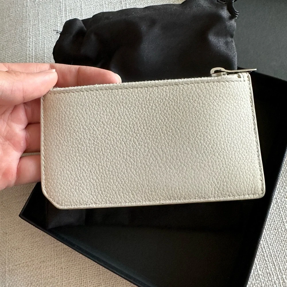 Saint Laurent Porcelain Leather Card Holder - Picture 2 of 4